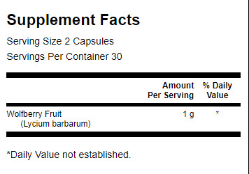 Swanson Goji Berry 500mg Capsules - Wolfberry Supplement For Immune Support & Antioxidants, 60 Ct