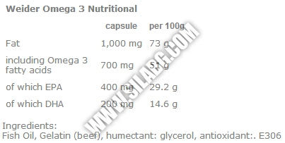 Weider omega 3 1000mg. / 60 caps. | SilaBG.com