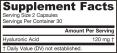 Hyaluronic Acid / 60 Vcaps.