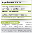 Caffeine 200 mg / 100 Tabs.