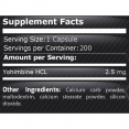 100% Pure Yohimbine / 2.5mg. / 200 Caps.