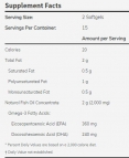 Omega 3 Fish Oil 1000 mg / 30 Softgels