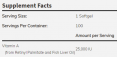 Vitamin A 25,000 IU / 100Softgels