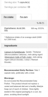 Pantothenic Acid Vitamin B5 500mg / 60 Caps