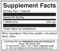 100% Pure L-Methionine 500 mg / 30 Caps