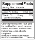 Vitamin D-3 400IU / 250 Caps