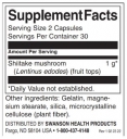 Full Spectrum Shiitake Mushroom 500 mg / 60 Caps