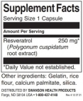 Resveratrol - Higher Potency 250 mg / 30 Caps