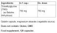 TMG (Trimethylglycine) 750 mg / 120 Caps