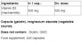 Niacinamide Vitamin B3 / 240 Caps