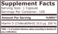 Vitamin D-3 4000 IU / 100 Caps
