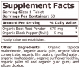 Organic Beet Root with Black Pepper / 60 Tabs