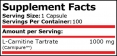 L-Carnitine 1000 mg / 100 Caps