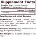 L-Tyrosine 750 mg / 100 Vcaps