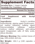 Acetyl L-Carnitine 750 mg / 100 Vcaps