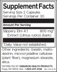 Slippery Elm Bark 400 mg / 60 Caps