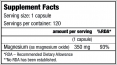 Magnesium 350 mg. / 120 Caps.