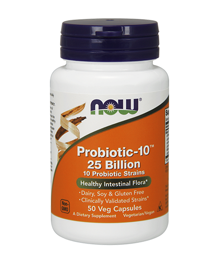 NOW Probiotic-10 ™ / 25 Billion / 50 Vcaps 0.050