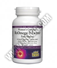 NATURAL FACTORS Women's Complete RxOmega-3 Factors 1035mg / 60 Softgels.