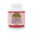 NATURAL FACTORS Calcium & Magnesium Citrate with D 90 Tabs.