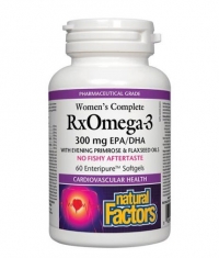 NATURAL FACTORS Women's Complete RxOmega-3 Factors 1035mg / 60 Softgels.