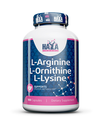 HAYA LABS L-Arginine / L-Ornithine / L-Lysine / 100 Caps