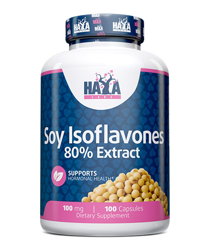 HAYA LABS Soy Isoflavones 80% Extract NON-GMO  100mg / 100 Caps
