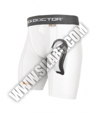 SHOCK DOCTOR Core Compression Short with BioFlex Cup / Adult / White