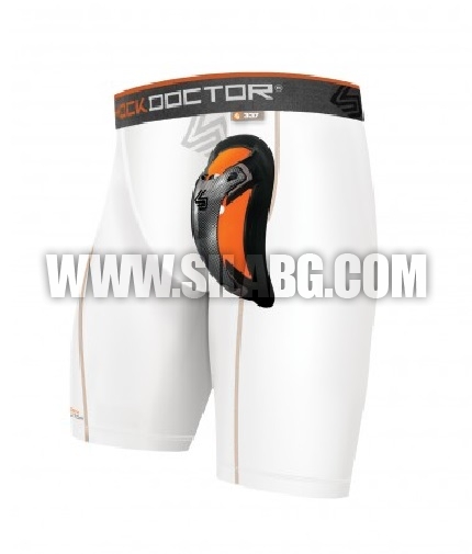 SHOCK DOCTOR Ultra Pro Compression Short with Ultra Cup / White