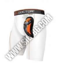 SHOCK DOCTOR Ultra Pro Compression Short with Ultra Cup / White