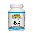 NATURAL FACTORS Vitamin K2 100mcg. / 60 Vcaps.