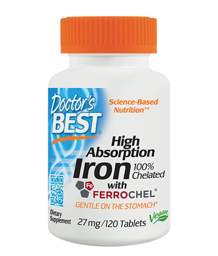 DOCTOR'S BEST High Absorption Iron 27mg. / 120 Tabs.