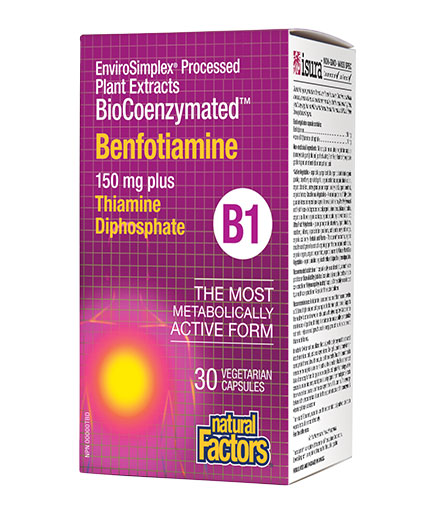 NATURAL FACTORS BioCoenzymated Benfotiamine 150 mg / 30 Vcaps.