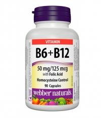 WEBBER NATURALS Vitamin B6 + B12 with Folic Acid / 90 Caps.