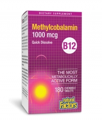 NATURAL FACTORS Vitamin B12 (Methylcobalamin) 1000mcg. / 180 Tabs.