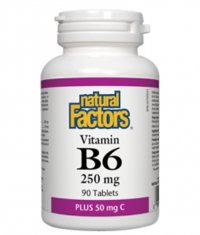NATURAL FACTORS Vitamin B6 250mg Plus 50mg C / 90Tabs.