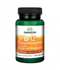 SWANSON Vitamin B-12 Cyanocobalamin - Triple Action 1000mcg. / 90 Tabs