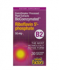 NATURAL FACTORS Vitamin B2 (Riboflavin 5-Phosphate) 50mg. / 30 Vcaps