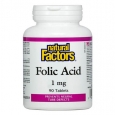 NATURAL FACTORS Folic Acid 1mg / 90 Tabs