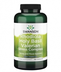 SWANSON Rhodiola Holy Basil Valerian Stress Complex / 180 Caps
