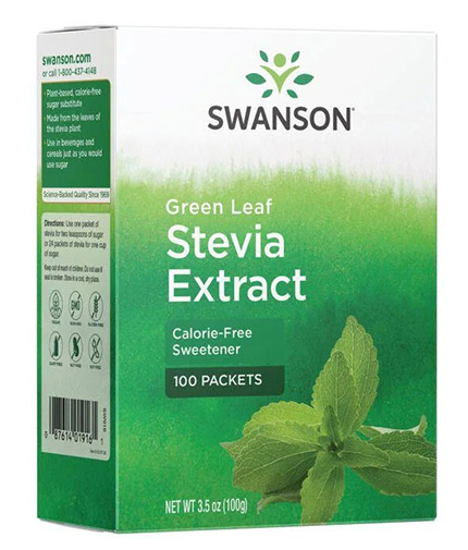 SWANSON Green Leaf Stevia Extract / 100 Packs