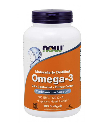 NOW Omega-3 Enteric Coated / 180 Softgels