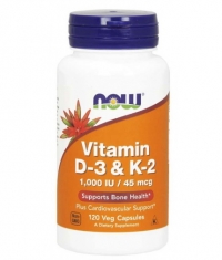 NOW Vitamin D-3 1000 IU & K2 45mcg / 120 Vcaps