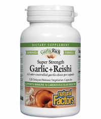 NATURAL FACTORS GarlicRich Super Strength Garlic + Reishi / 120 Vcaps