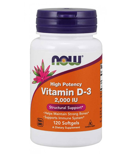 NOW Vitamin D-3 / 2000 IU / 120 Softgels