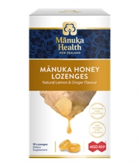 MANUKA HEALTH MGO™400+ Manuka Honey Lozenges with Ginger & Lemon / 15 Lozenges