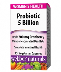 WEBBER NATURALS Probiotic 5 Billion with 200 mg Cranberry / 45 Vcaps