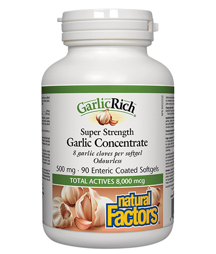 NATURAL FACTORS GarlicRich Super Strength Garlic Concentrate 500 mg / 90 Softgels