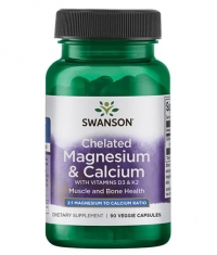 SWANSON Albion Magnesium & Calcium with Vitamins D3 & K2 / 90 Caps