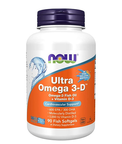 NOW Ultra Omega 3-D / 90 Softgels 0.090